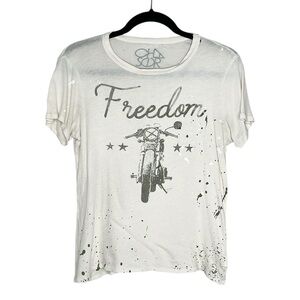 CHASER Freedom Motorcycle Paint Splatter distressed messy girl Tee size Medium